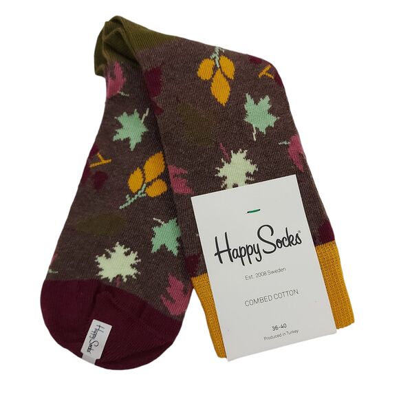 Happy Socks Combed Cotton Socks Unisex Mens 4.5-7.5 Womens 5.5-9.5 Brown - Picture 6 of 9